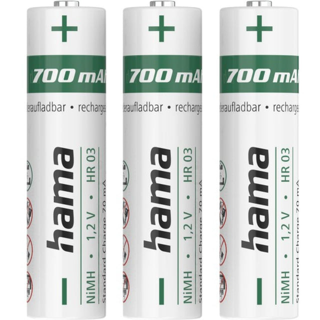 Hama NiMH-Accu's AAA Micro 700 mAh 1.2V 3 Pcs