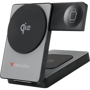 Verbatim 32294 Foldable 3-IN-1 Qi2 Magnetic Wireless PowerBank 5000 mAh Grey