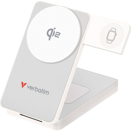 Verbatim 32296 Foldable 3-IN-1 Qi2 Magnetic Wireless PowerBank 10000 mAh White