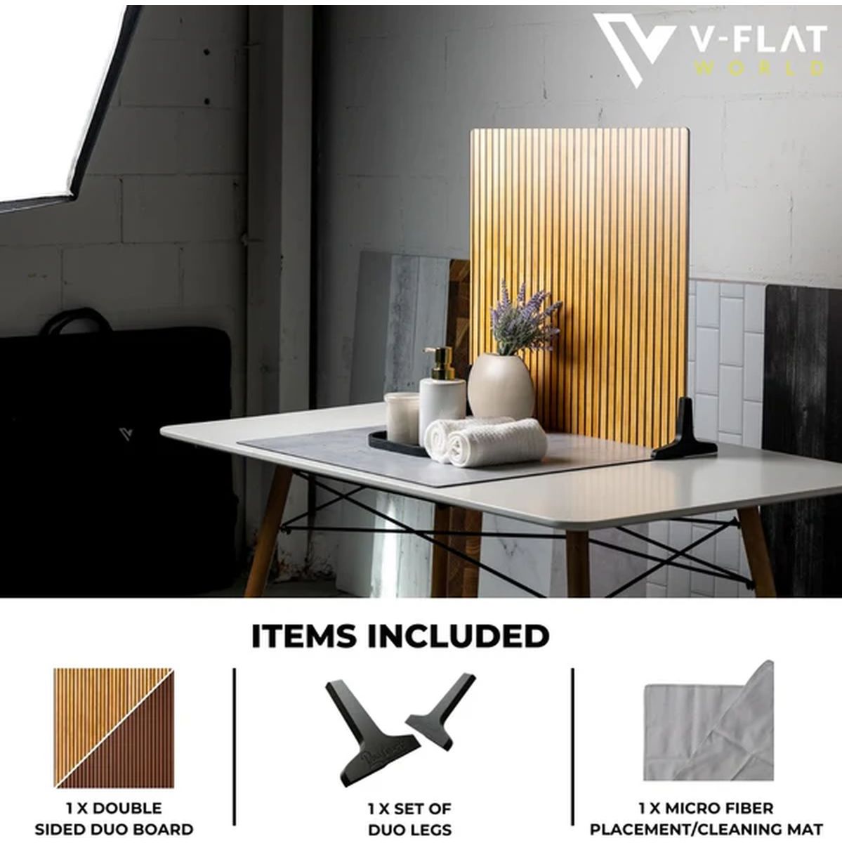 V-Flat World Wood Slats Light/Wood Slats Dark