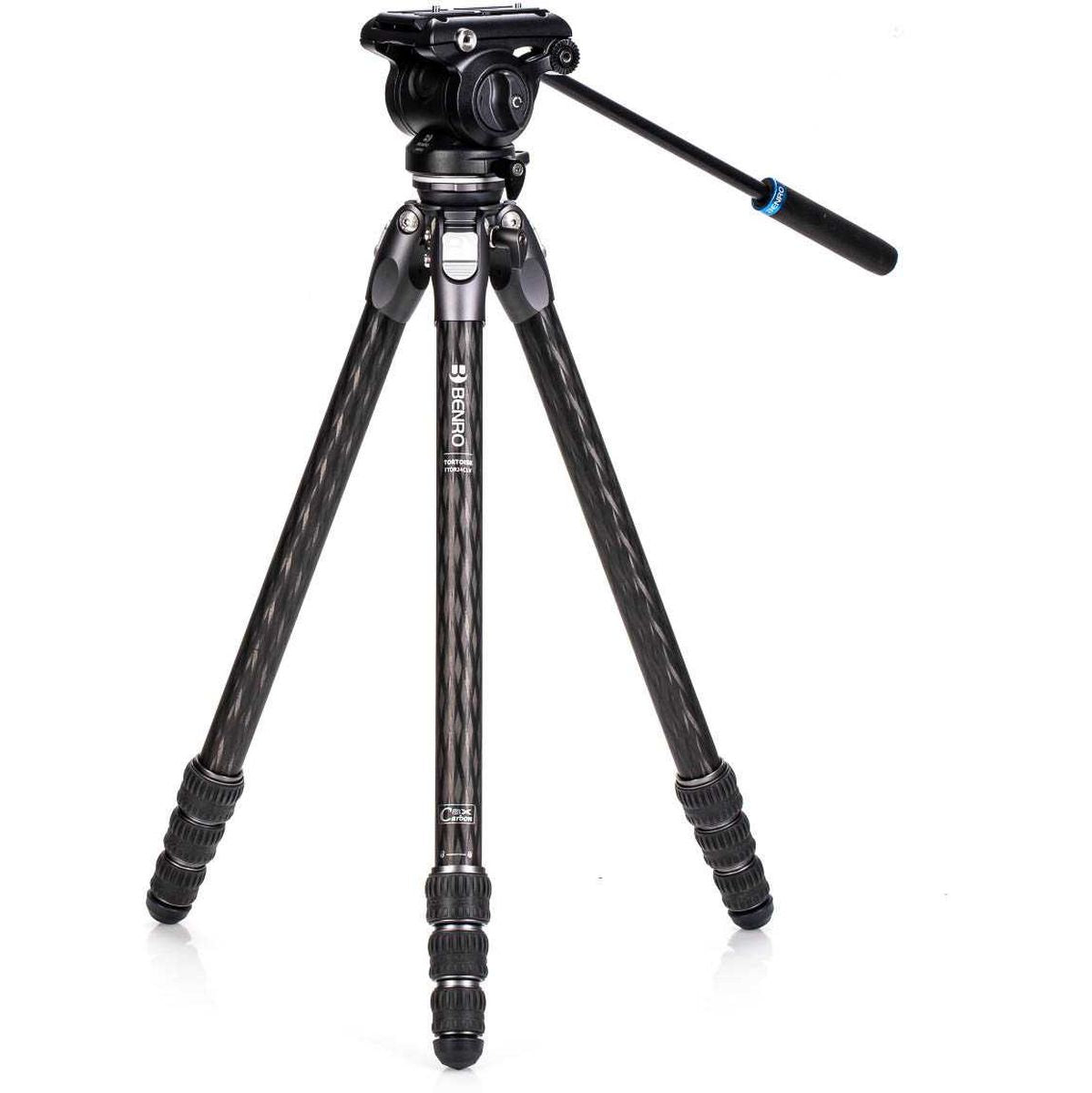 Benro Tortoise Carbon Tripod w/ S4PRO Videokop 24C Leveling Base TTOR24CLVS4PRO