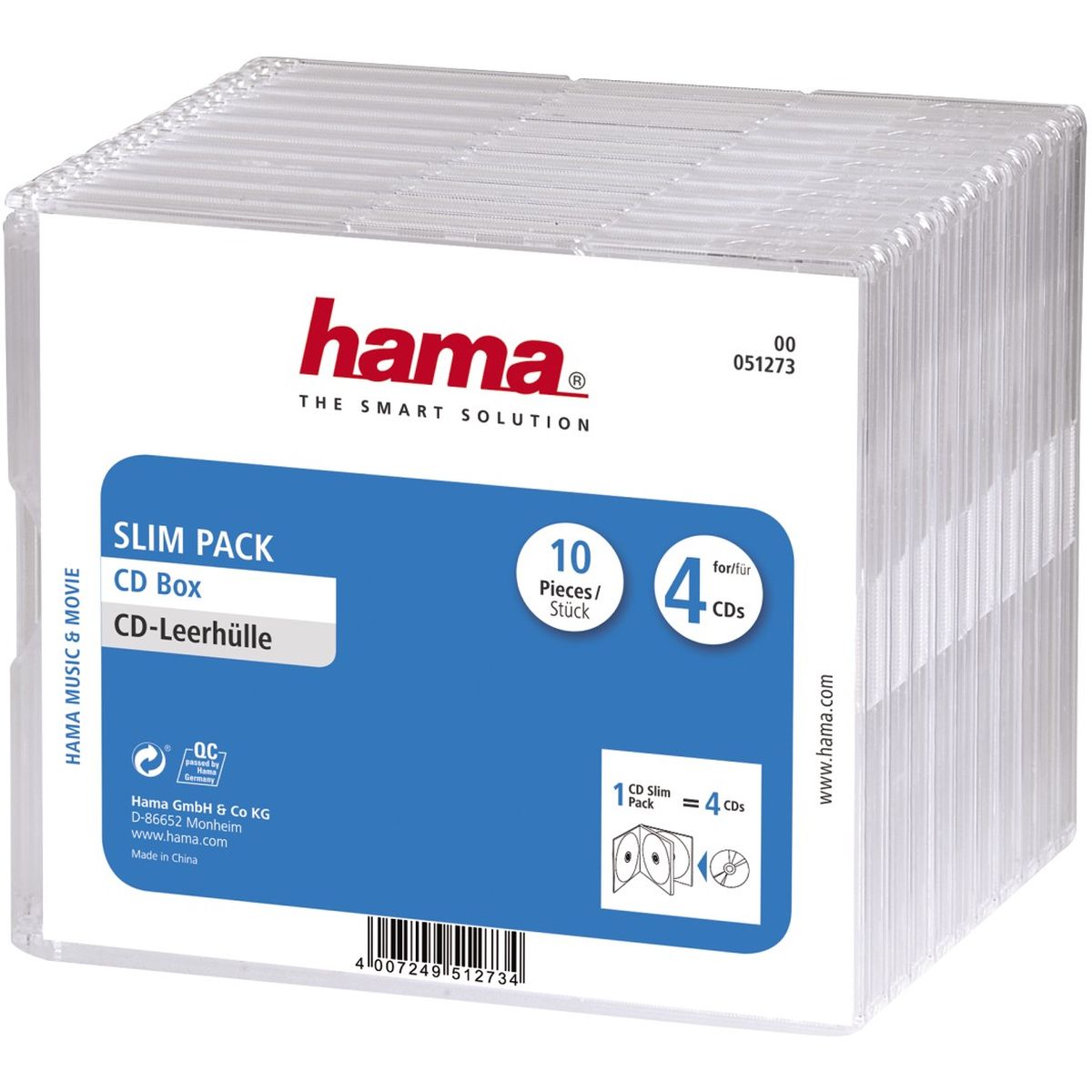 Hama CD Slim Box 4 10 Pak