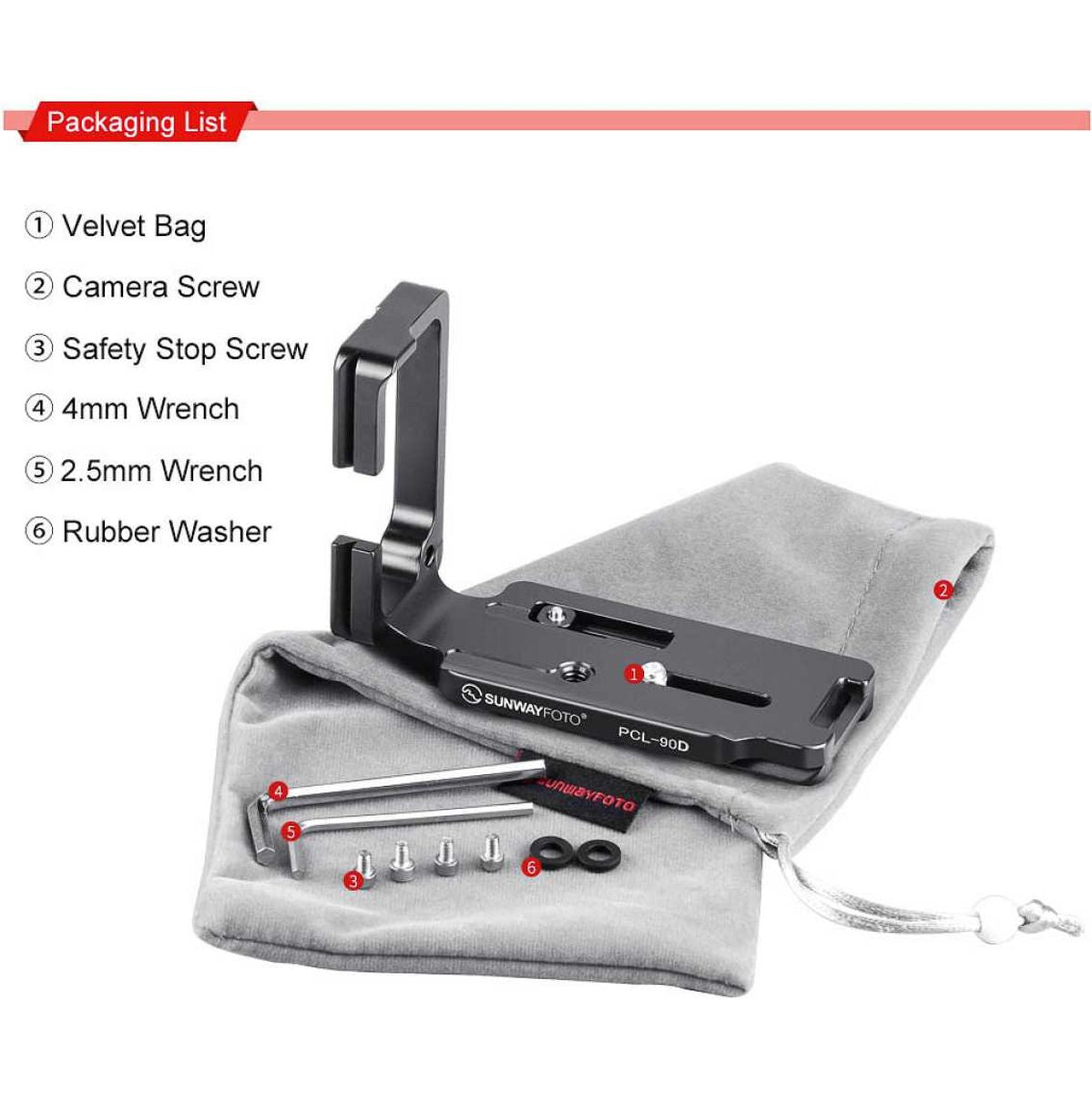 Sunwayfoto L-Plate For Canon 90D (PCL-90D)
