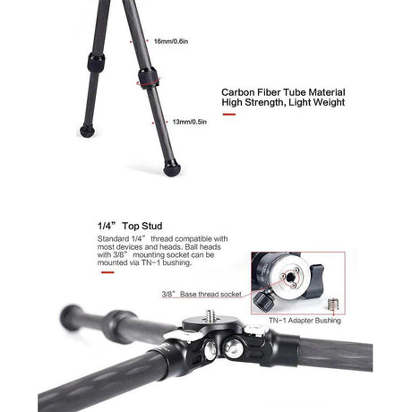 Sunwayfoto Macro Tripod Carbon + Ball Head EN Macro Rail (T16-Macro-Kit) - image 3 of 5