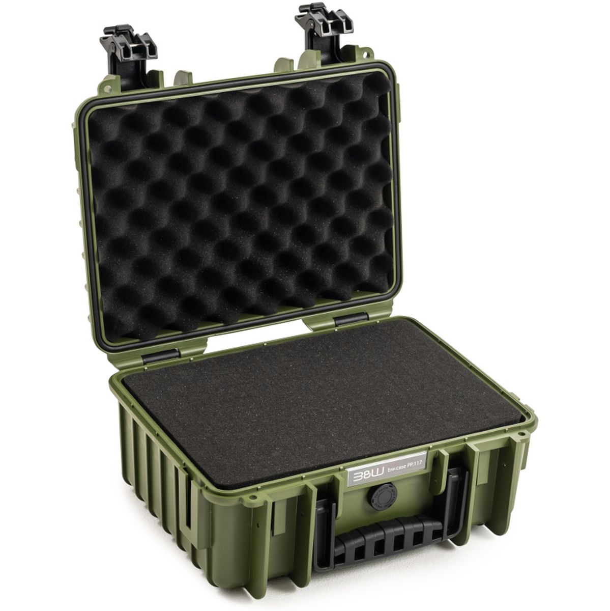B&W Bw.case PP.117; Case Type 3000; Pre-Cut Foam; Bronze Green