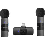 Boya BY-V2 V2.0 Wireless Microphone For Lightning 2X Transmitter + 1X Receiver