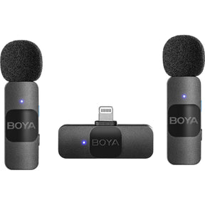 Boya BY-V2 V2.0 Wireless Microphone For Lightning 2X Transmitter + 1X Receiver