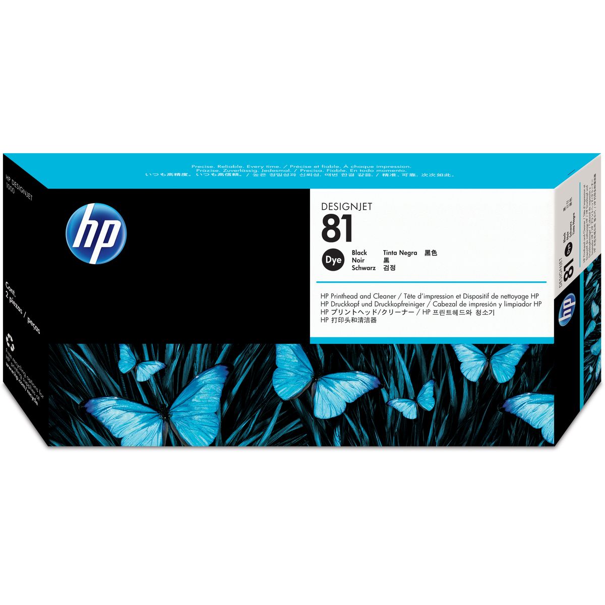 HP 81 Print Head w/ Cleaner Black SC Dye C4950A