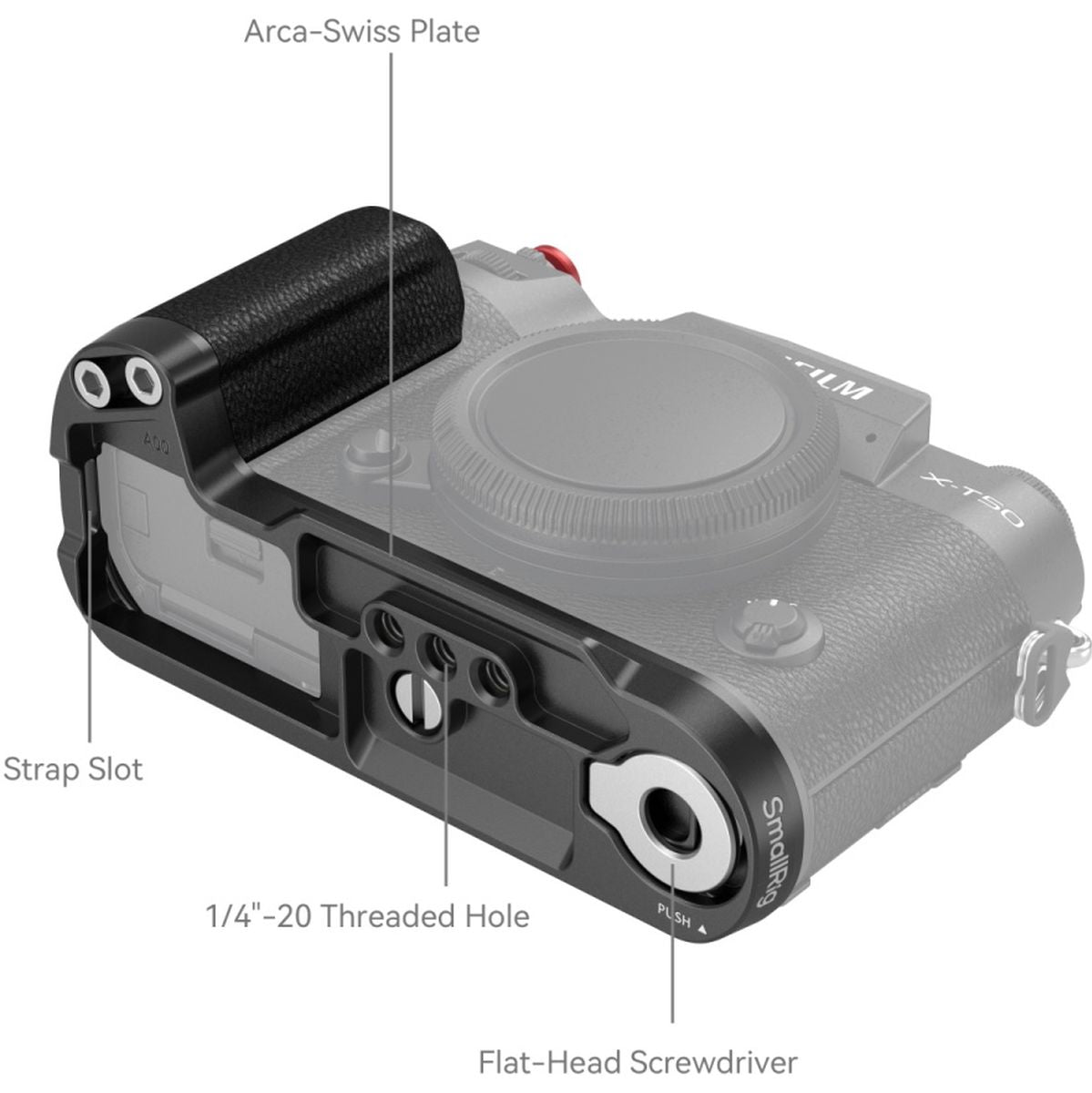 SmallRig 4783B L-Shape Mount Plate w/ Silicone Handle For Fujifilm X-T50 (Black) - image 5 of 5