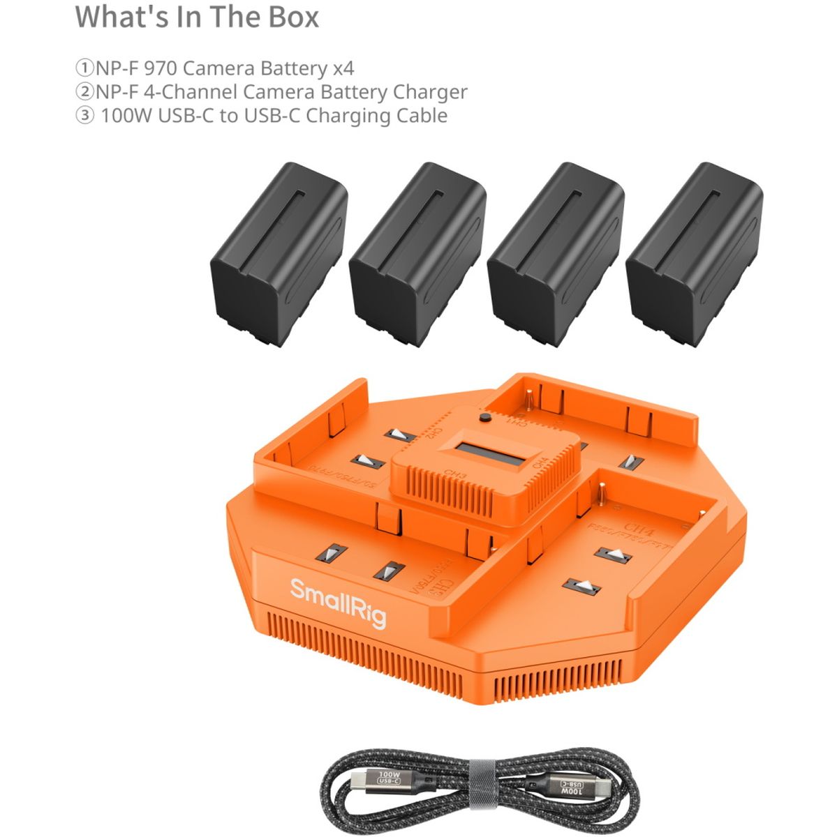 SmallRig 4834 NP-F970 4-Channel Camera Battery Charger & 4-BATTERY Kit