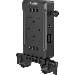 SmallRig 3498B V Mount Battery Adapter Plate (Basic Version) w/ Dual Rod Clamp