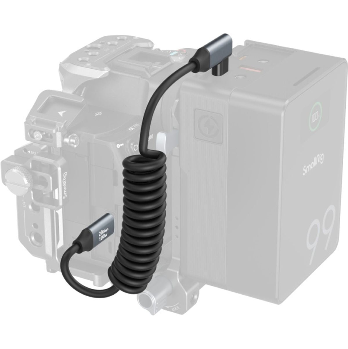 SmallRig 4792 USB-C (Straight) To USB-C (Angled) Coiled Data Cable - image 4 of 5