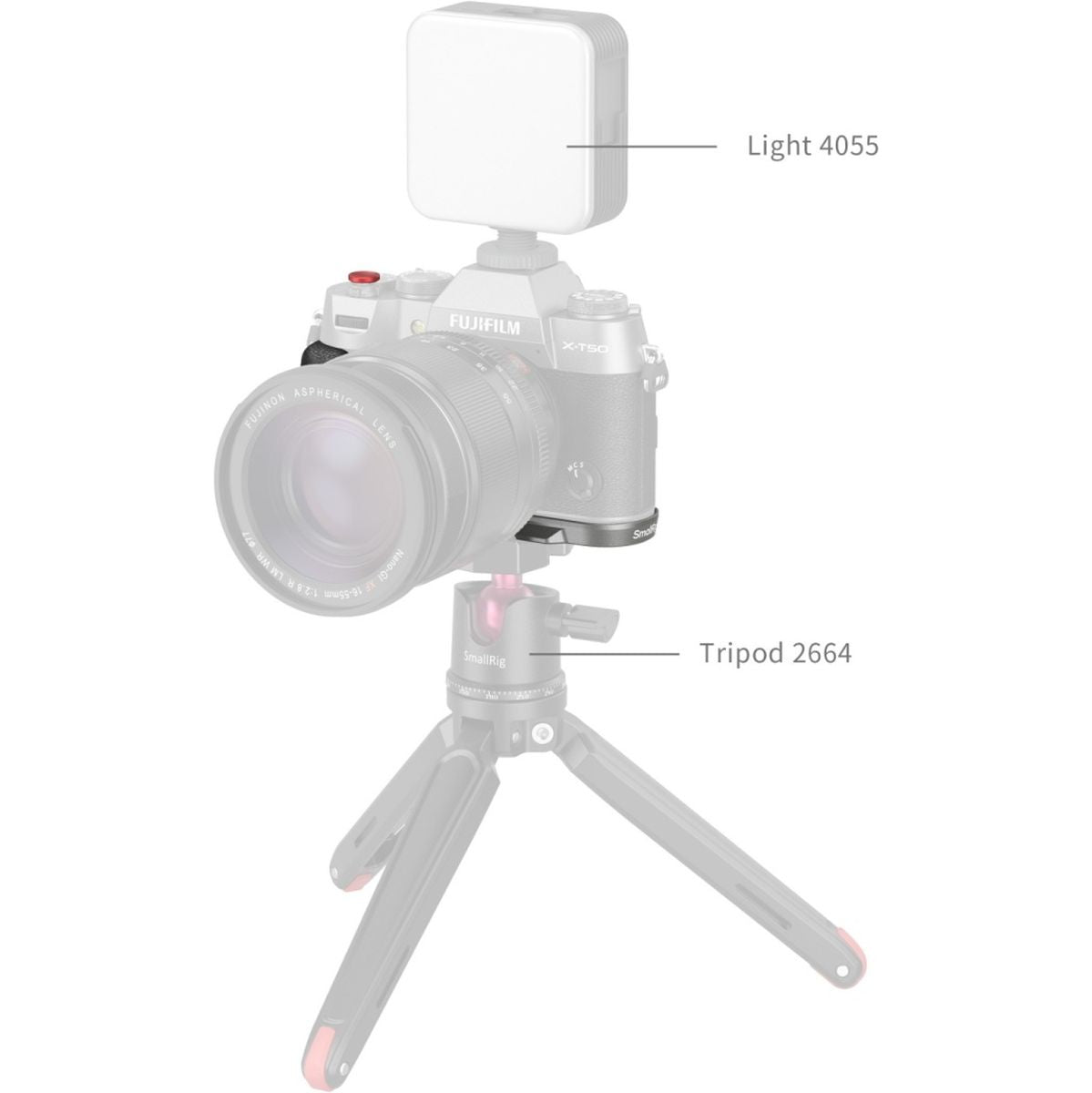 SmallRig 4712B L-Shape Grip For Fujifilm X-T50 (Silicone/Charcoal Silver)