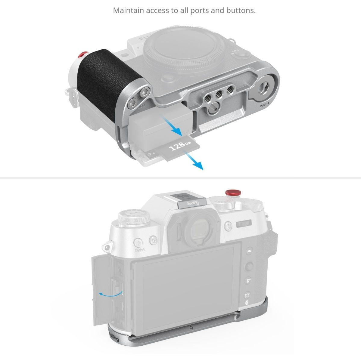 SmallRig 4713C L-Shape Mount Plate w Handle For Fujifilm X-T50 (Silicone/Silver) - image 3 of 5