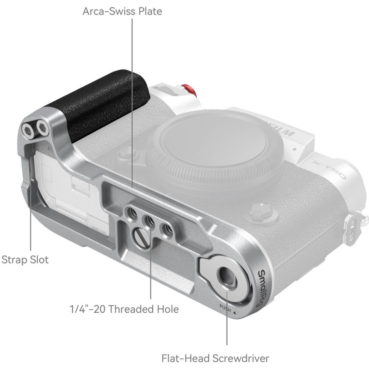 SmallRig 4713C L-Shape Mount Plate w Handle For Fujifilm X-T50 (Silicone/Silver) - image 4 of 5