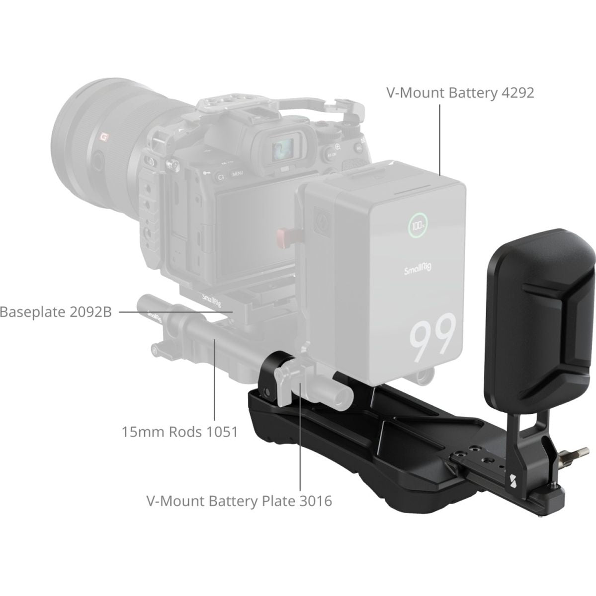 SmallRig 5153 Universal Shoulder Pad w/ 15mm Dual Rod Clamp - image 5 of 5