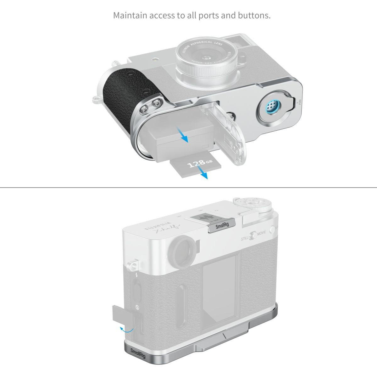 SmallRig 5216 L-Shaped Mount Plate w/ Silicone Handle For Fujifilm X Half Silver - image 4 of 5