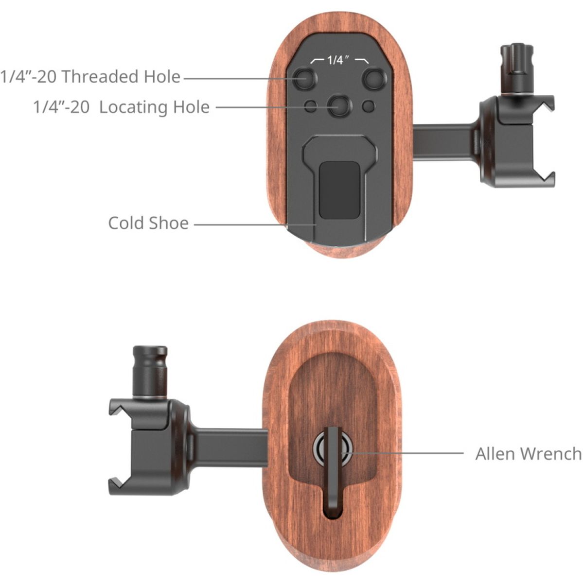 SmallRig 2187C Wooden Side Handle w/ Nato Clamp - image 3 of 5