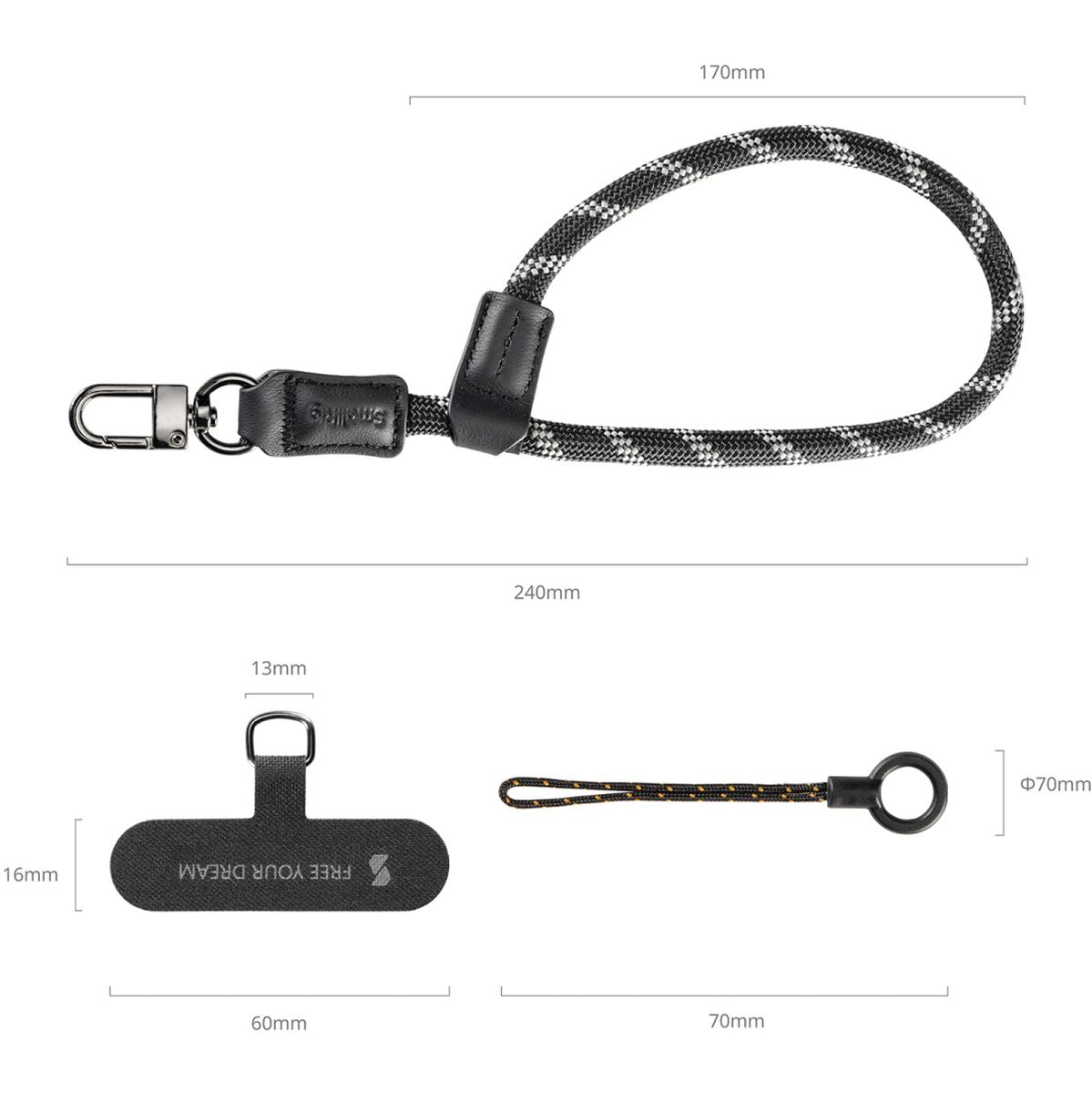 SmallRig 4990 Filmov Phone Wrist Strap (Black)