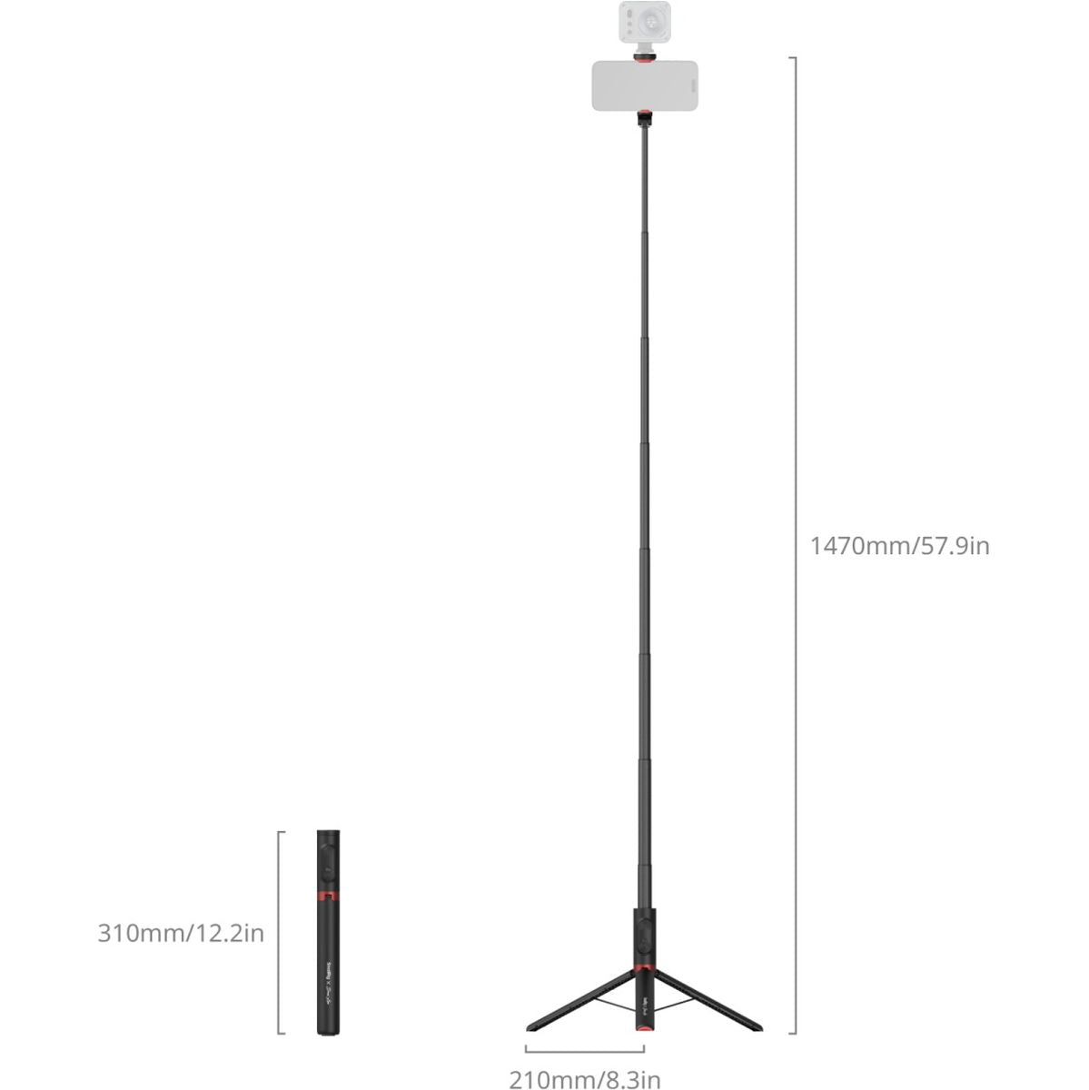 SmallRig 5292 SmallRig X Drex Lee Boom Selfie Stick ST30 Lite (Black) - image 5 of 5