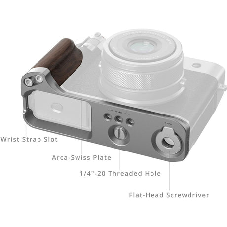 SmallRig 5265 L-Shape Mount Plate w/ Wooden Handle For Fujifilm GFX100RF Silver - image 3 of 5