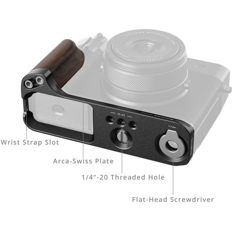 SmallRig 5266 L-Shape Mount Plate w/ Wooden Handle For Fujifilm GFX100RF (Black) - image 5 of 5
