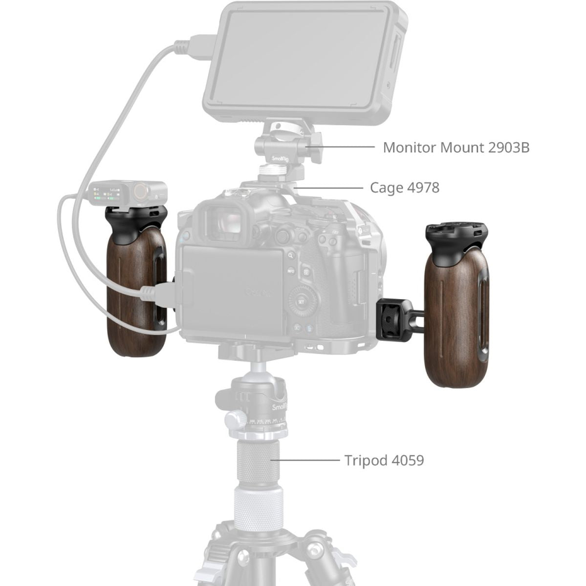 SmallRig 5238 Wooden Side Handle w/ 1/4-20 & 3/8''-16 ARRI Locating Screws - image 3 of 5