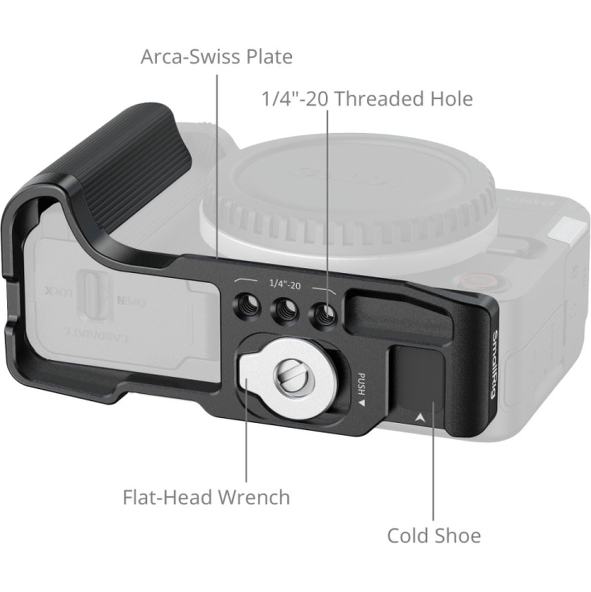 SmallRig 5429 L-Shaped Mount Plate w/ Handle For Canon EOS R50 V (Black) - image 5 of 5
