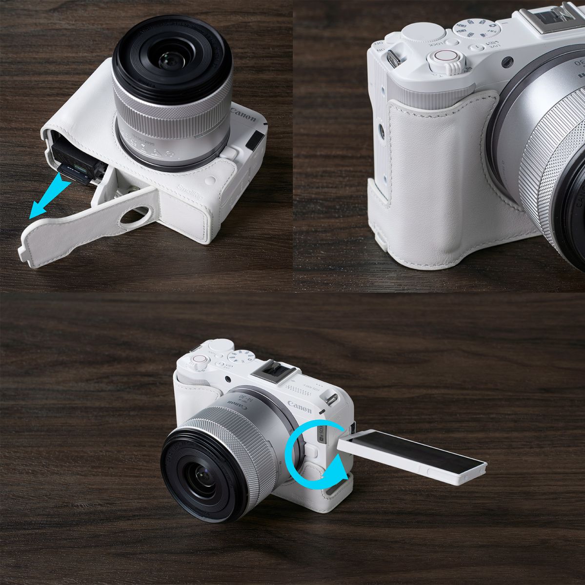 SmallRig 5431 Leather Half Case Kit For Canon EOS R50 V White