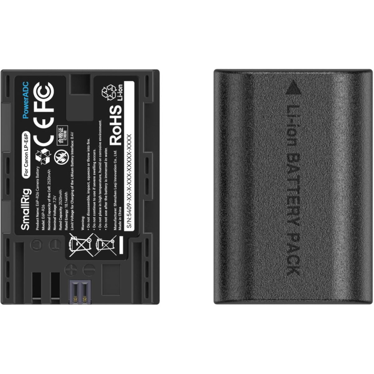 SmallRig 5409 Camera Battery X2 And Charger Kit For Canon LP-E6P