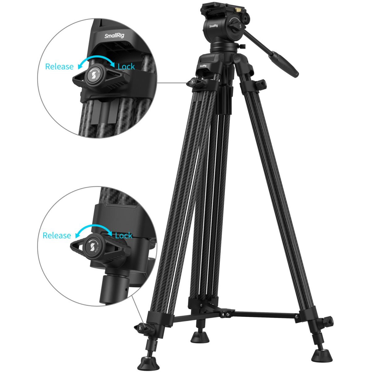SmallRig 5441 AD14 Heavy-Duty Carbon Fiber Tripod
