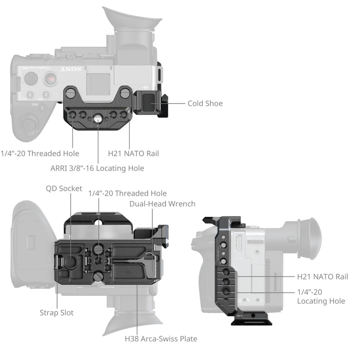 SmallRig 5591 Half Cage For Sony FX2