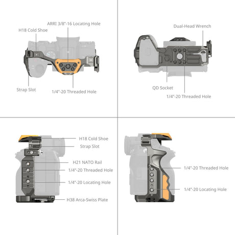 SmallRig 5518 Hawklock Quick Release Cage Sony A7R V / A7 IV / A7S III Bumblebee - image 4 of 5