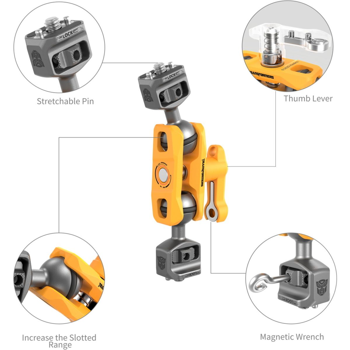 SmallRig 5522 Magic Arm Support w/ Dual Ball Heads 1/4”-20 Screws Bumblebee - image 3 of 5