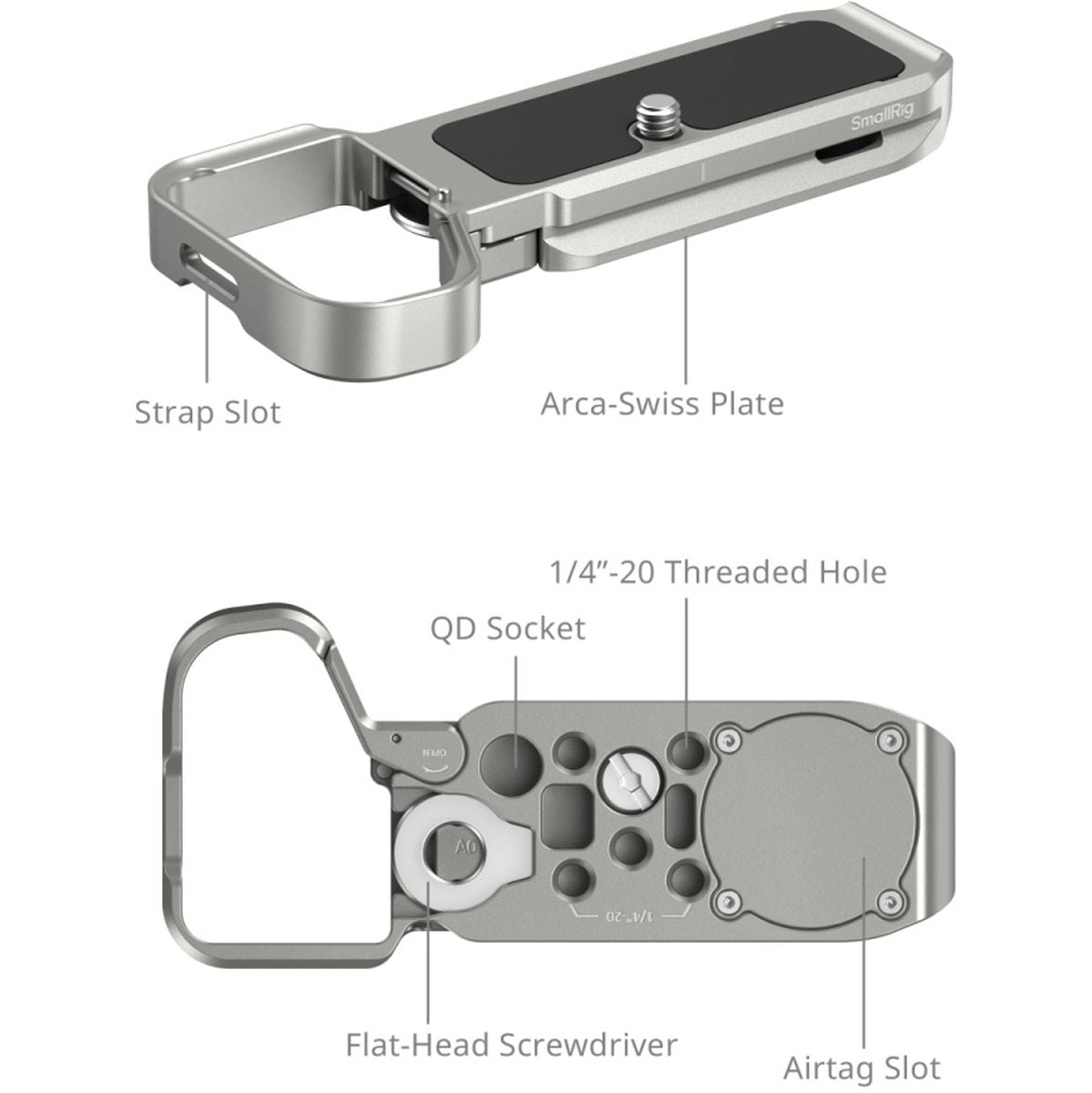 SmallRig 5482 Baseplate w/ Airtag Slot For Sony Alpha 7C II / Alpha 7CR (Silver) - image 2 of 5