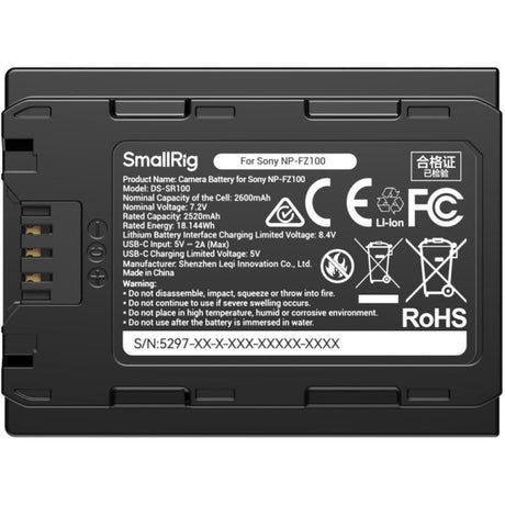 SmallRig 297 USB-C Camera Battery w/ Power Display For Sony NP-FZ10 - image 4 of 5