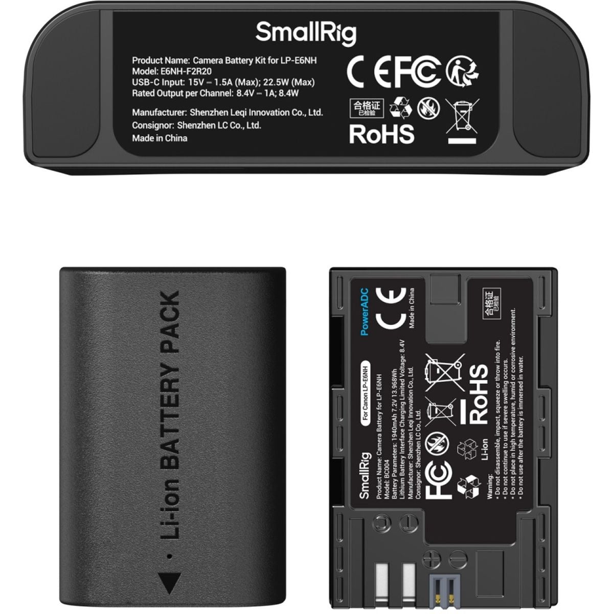 SmallRig 5484 Turbo Charging Kit For LP-E6NH Camera Batteries