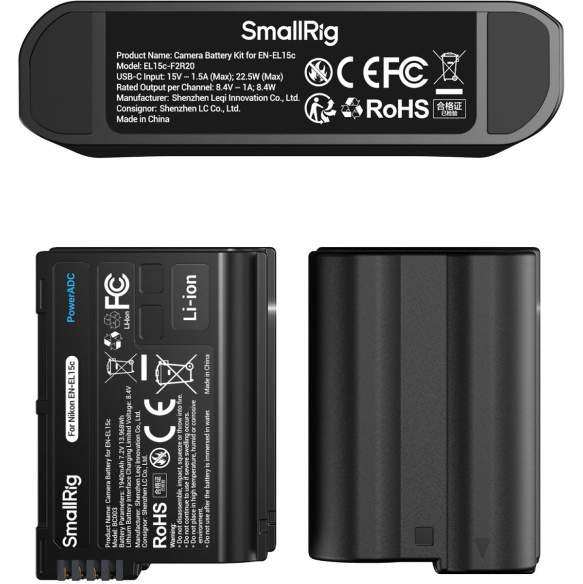 SmallRig 5486 Turbo Charging Kit For EN-EL15C Camera Batteries