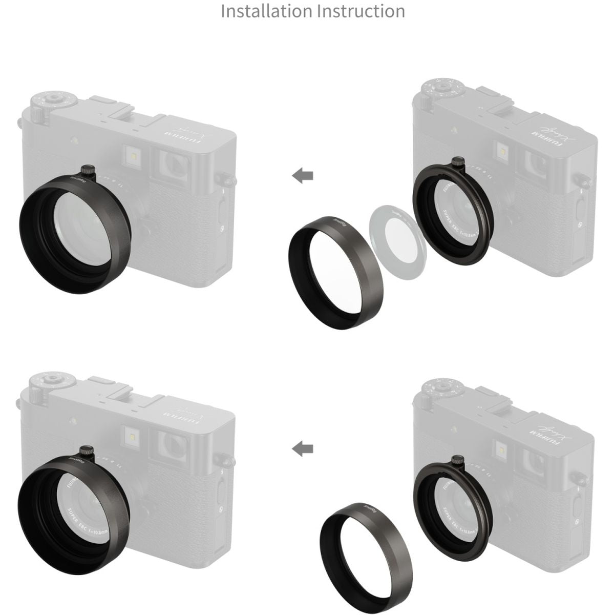 SmallRig 5709 Shading Hood For Fujifilm X Half (Charcoal Silver)