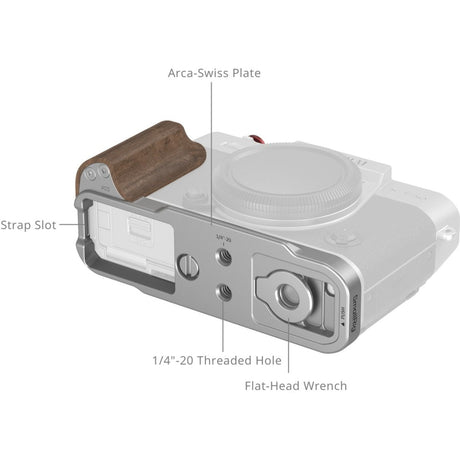 SmallRig 5667 L-Shaped Mount Plate w/ Wooden Handle For Fujifilm X-T30 (Silver) - image 4 of 5
