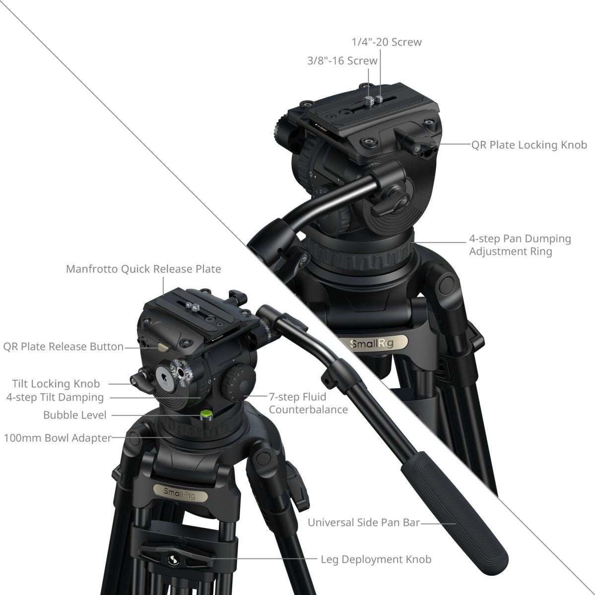 SmallRig 5577 FSD18 Freespeed Heavy-Duty Aluminum Alloy Tripod