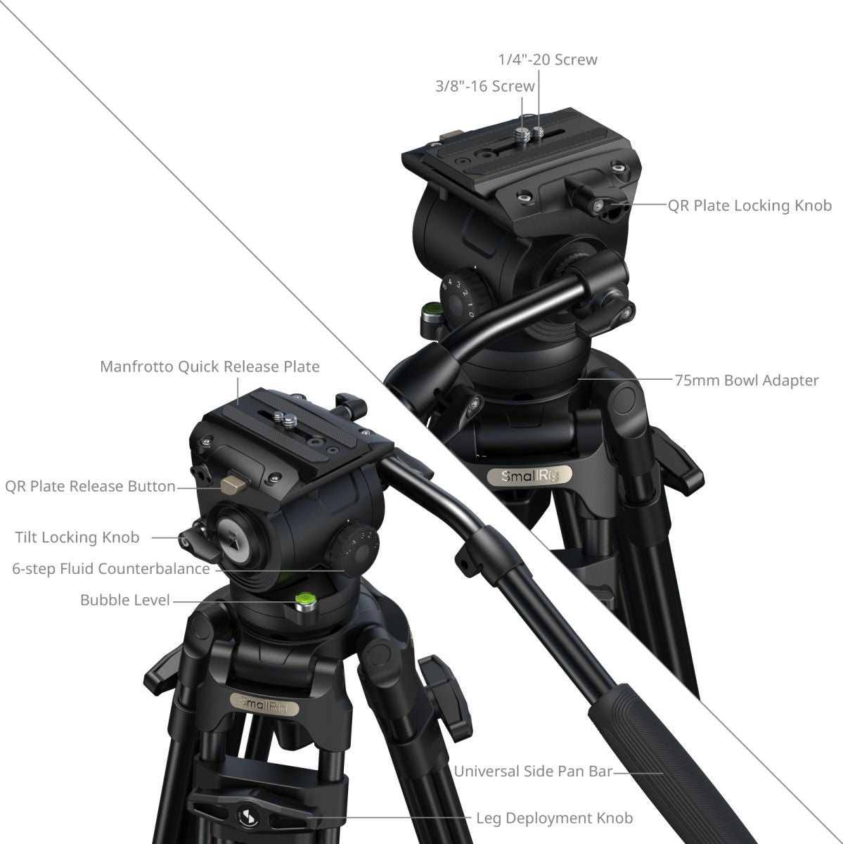 SmallRig 5579 FSD16 Freespeed Heavy-Duty Aluminum Alloy Tripod
