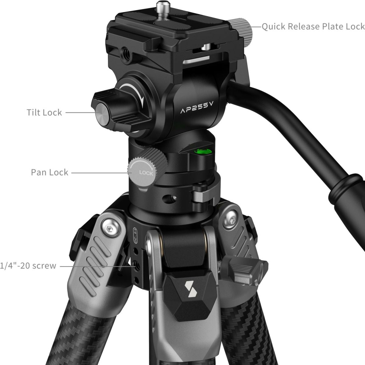 SmallRig 5477 Portable Video Carbon Fiber Tripod AP255PRO
