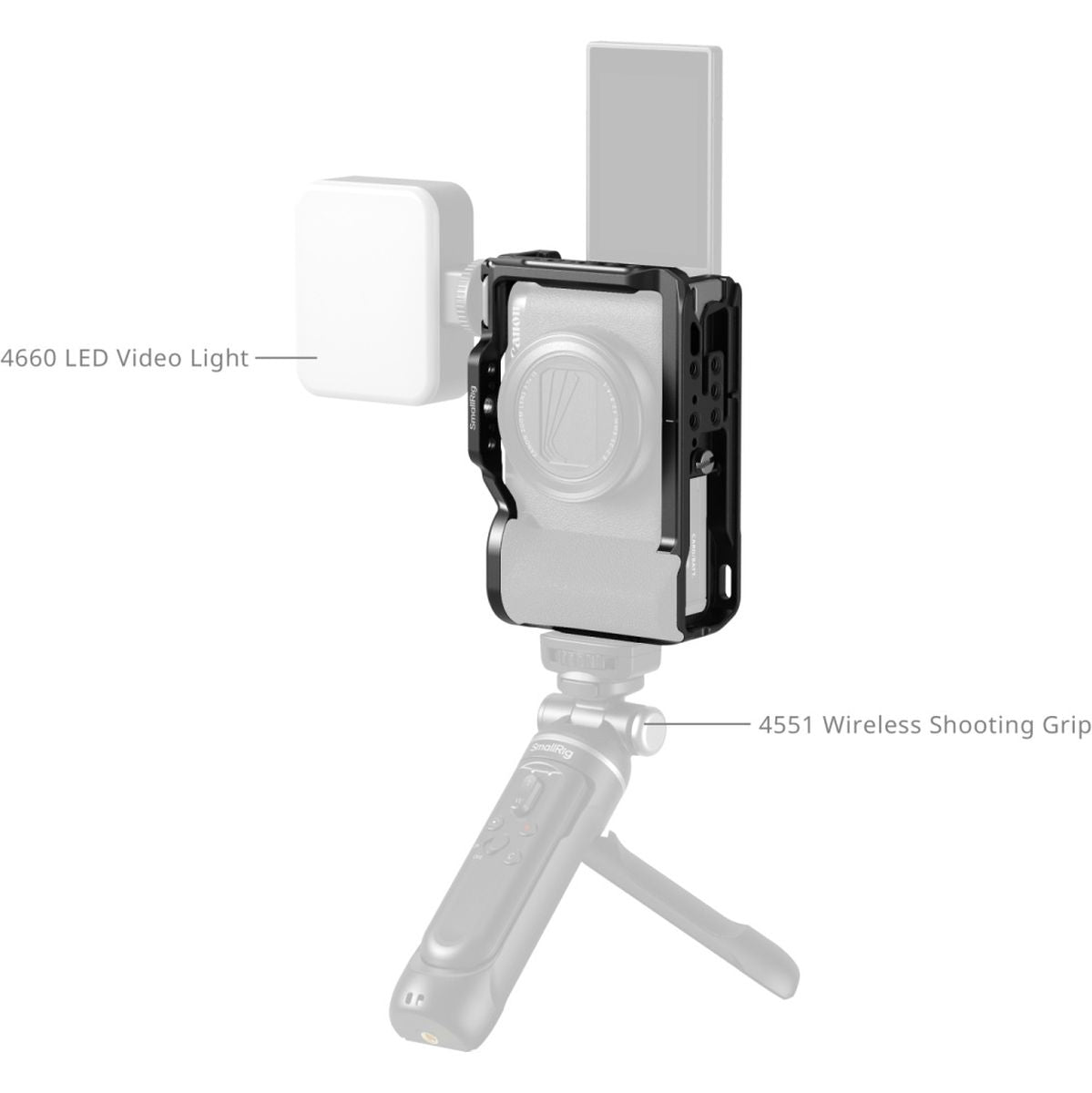 SmallRig 5807 Cage For Canon PowerShot V1 (Black)