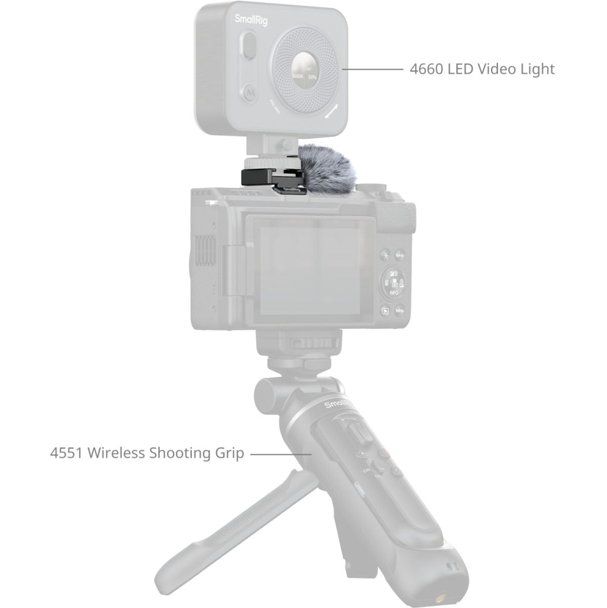 SmallRig 5989 Furry Windscreen For Canon PowerShot V1
