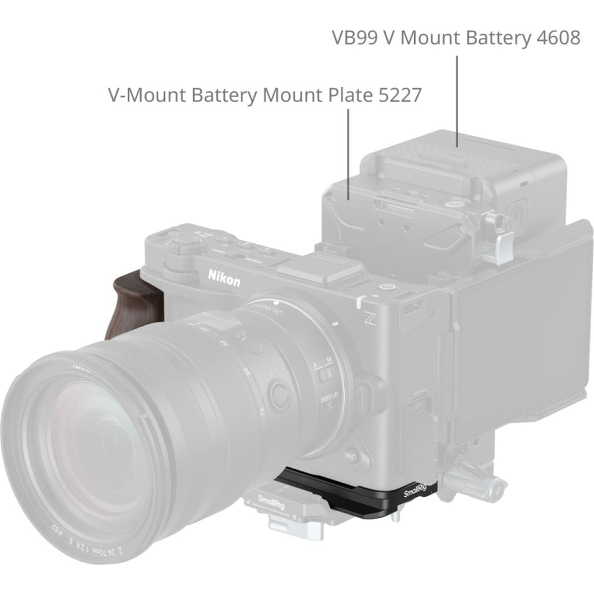 SmallRig 5906 L-Shaped Mount Plate w/ Wooden Handle For Nikon ZR - image 2 of 5