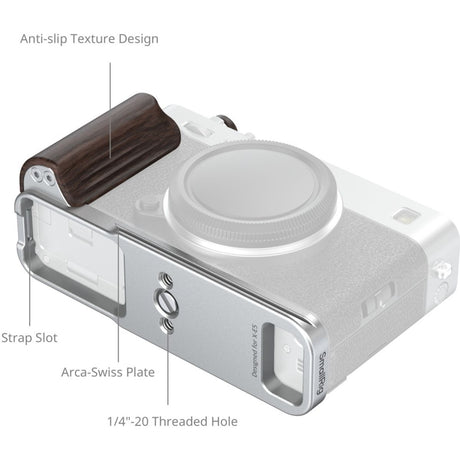 SmallRig 6236 L-Shaped Mount Plate w/ Wooden Handle For Fujifilm X-E5 (Silver) - image 4 of 5
