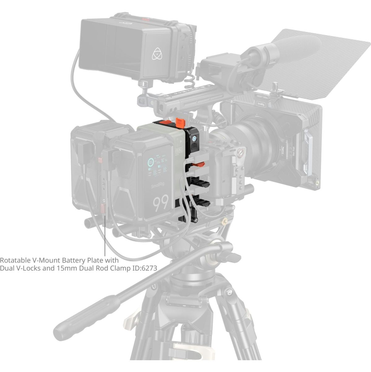 SmallRig 5881 Power V-Mount Battery Adapter Plate w/ 15mm Dual Rod Clamp 5881 - image 3 of 5