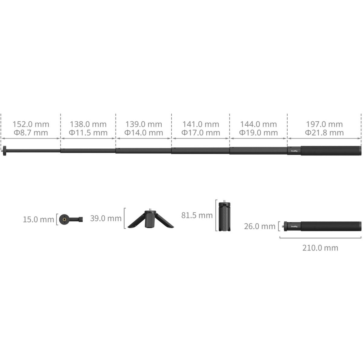 SmallRig 6362 Selfie Stick Support For DJI Osmo Action 6 / Nano - image 2 of 5