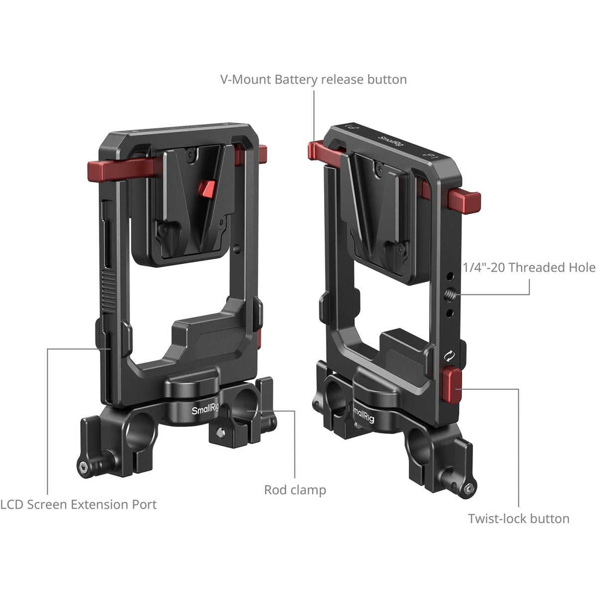 SmallRig 6273 Rotatable V-Mount Battery Plate w/ V-Locks And 15mm Dual Rod Clamp - image 4 of 5